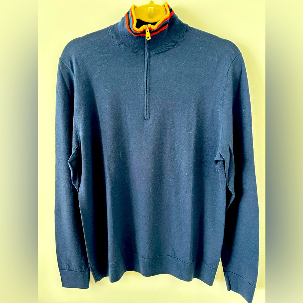 Paul Smith Merino Wool Zip Neck Sweater
